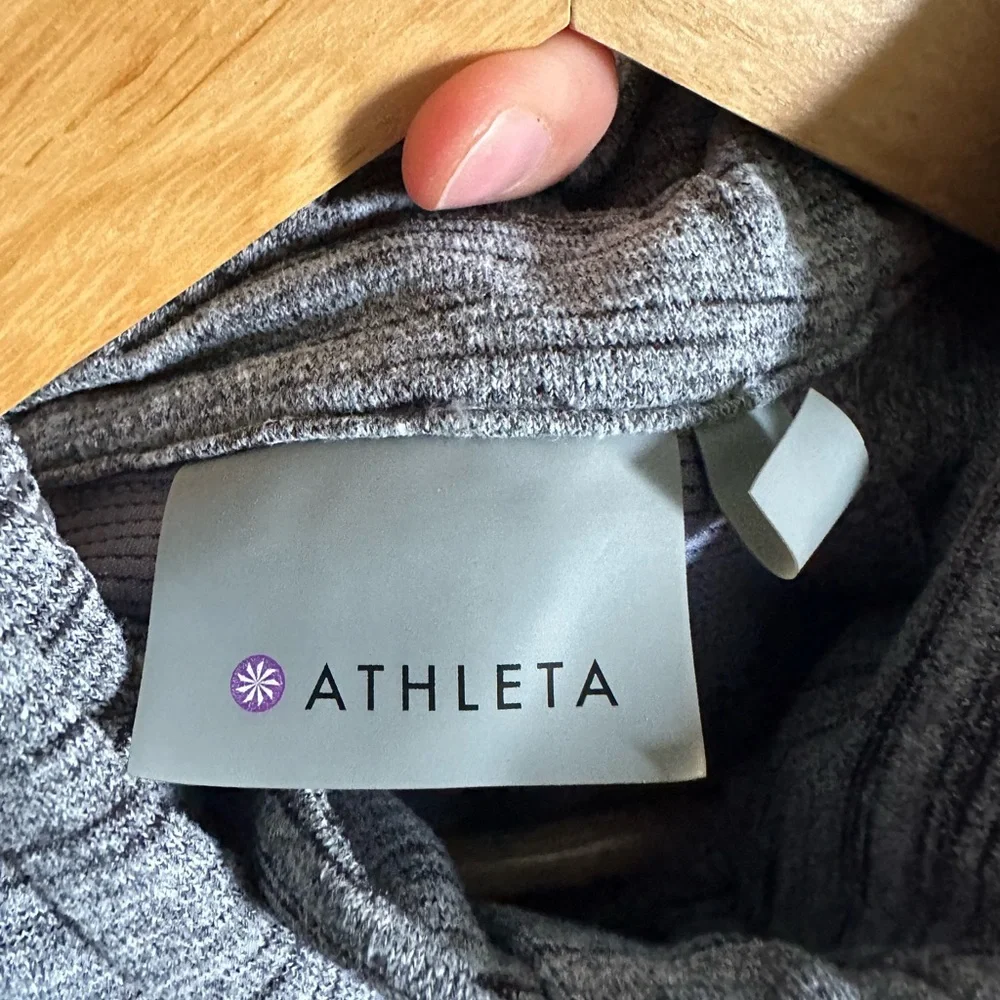 Athleta Gray Spacedye Heavenly Hail Activewear Half Zip Hoodie Sweater size M - Picture 7 of 9